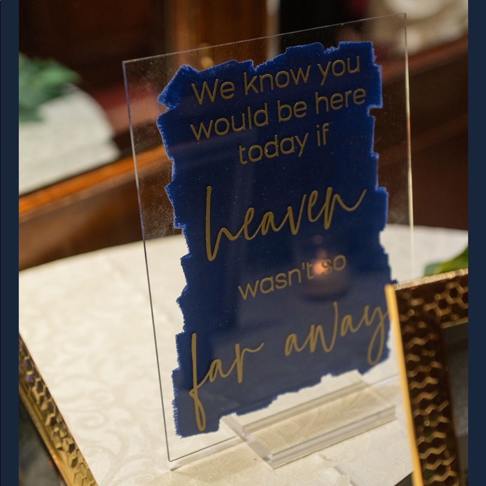 Acrylic Navy and Gold Wedding Signs